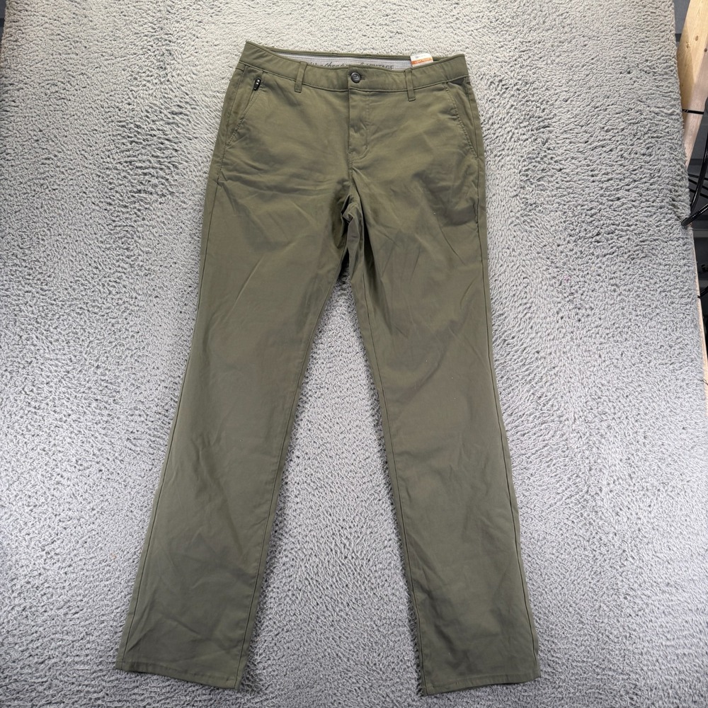 Weatherproof Vintage Pant Mens 32x34 Green Nylon Windbreaker Straight Stretch
